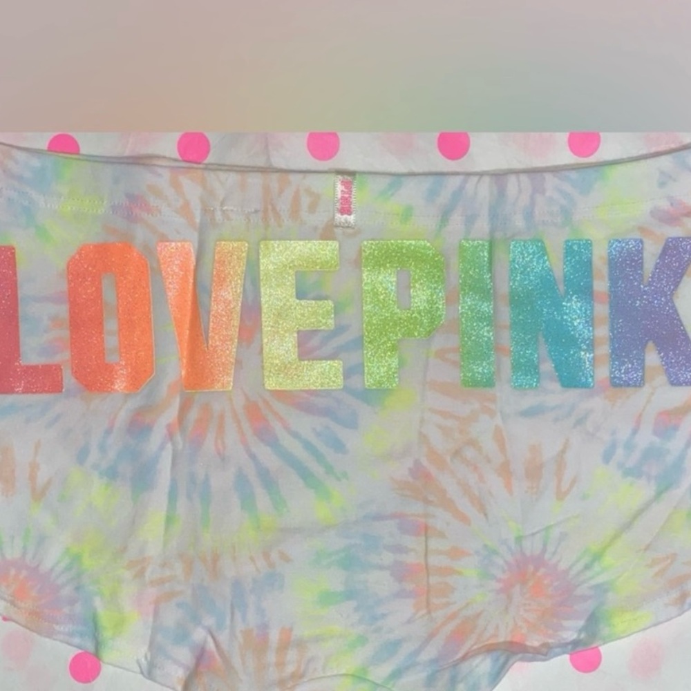 Victoria’s Secret Pink boyshort panties PINK Panties Shortie PINK bling rainbow